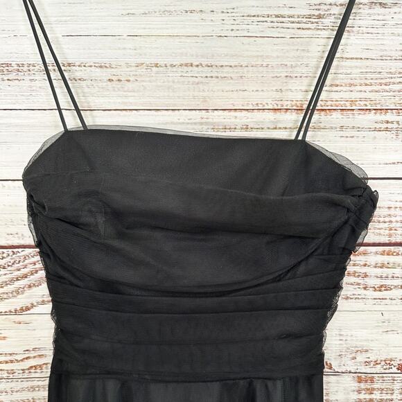 Eliza J Black Tulle and Sequin Spaghetti Strap Dress, EUC, Size 2, MSRP $179 - Picture 3 of 11